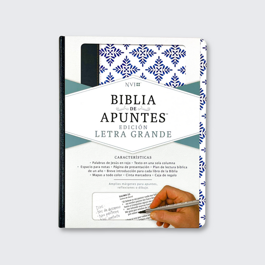 NVI Biblia de Apuntes blanco y azul símil piel