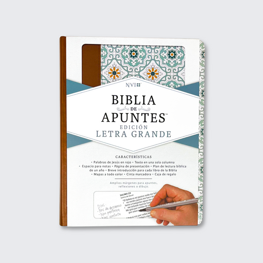 NVI Biblia de Apuntes, azulejos color salvia, símil piel