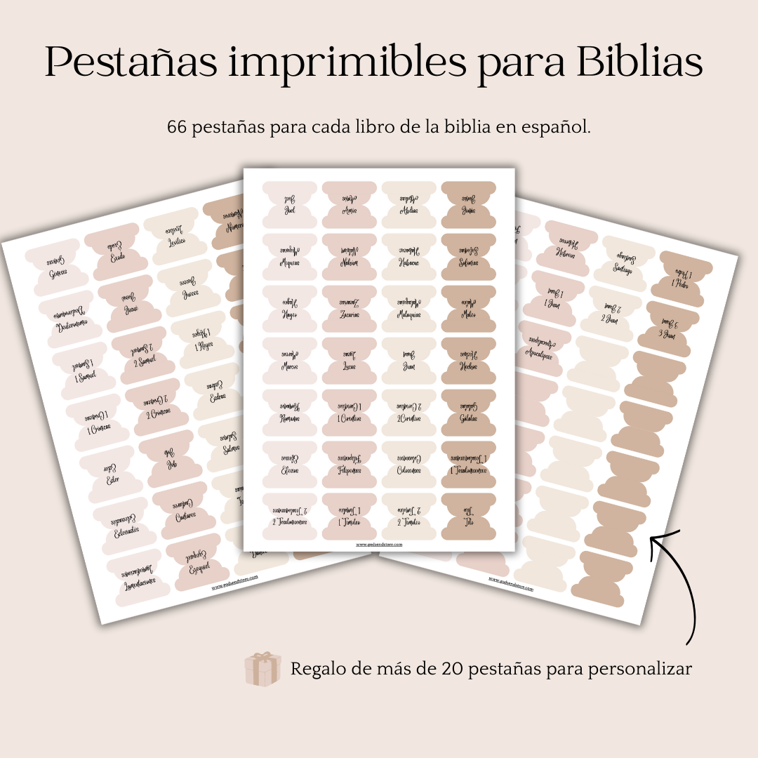 Bible Tabs Template Spanish Godsend Store