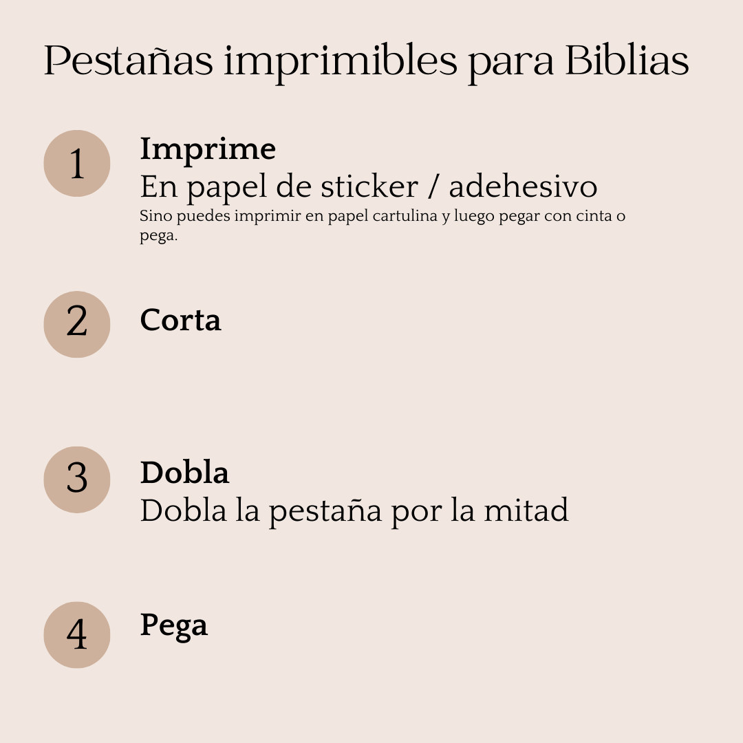 Bible Tabs Template - Spanish