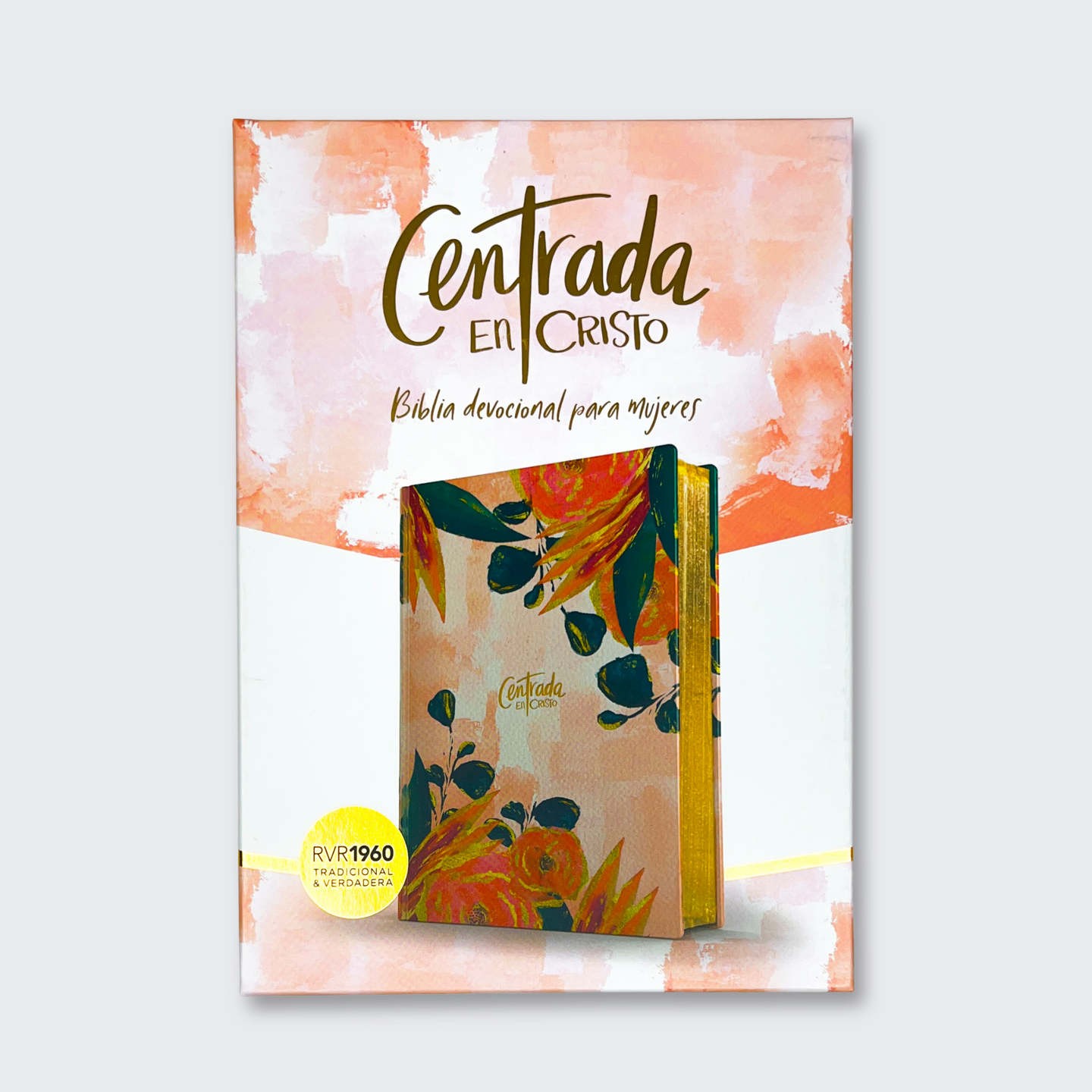 RVR1960 Centrada en Cristo, floral símil piel: Biblia devocional para mujeres