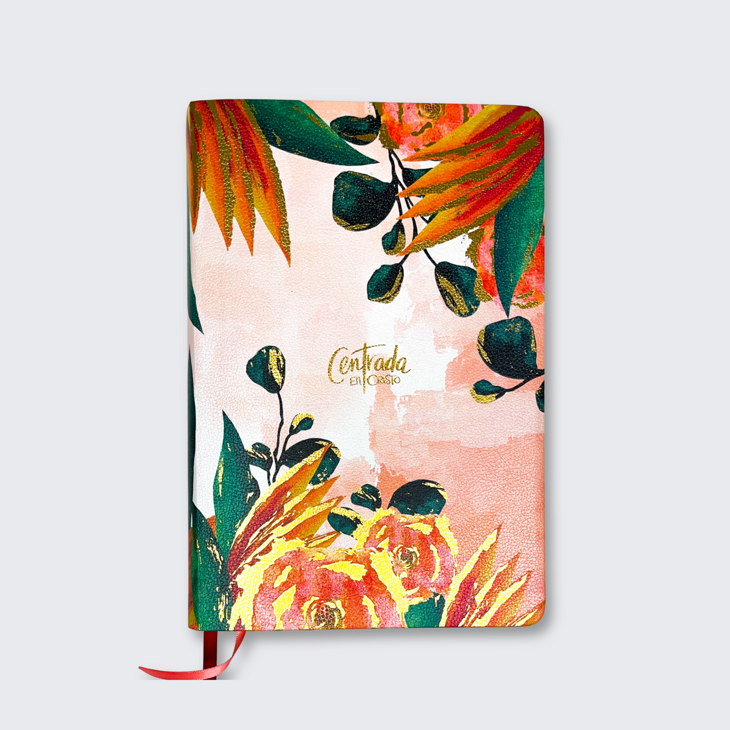 RVR1960 Centrada en Cristo, floral símil piel: Biblia devocional para mujeres