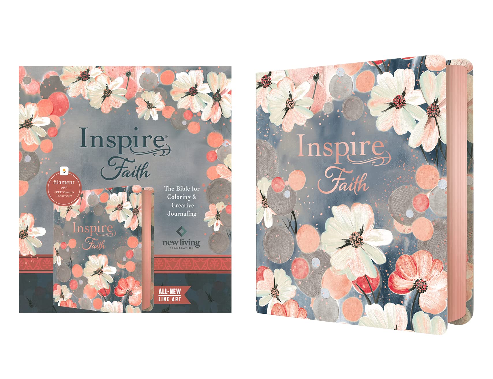 Inspire Faith Bible NLT, Filament Enabled Edition (Leatherlike, Watercolor Garden)